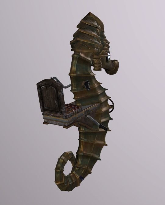 SeaHorse Ride Low-poly 3D model_5