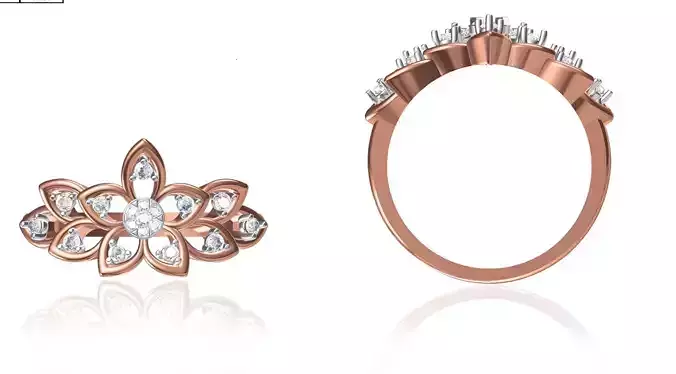 Women Wedding Engagement Ring STL OBJ FBX JCD Details