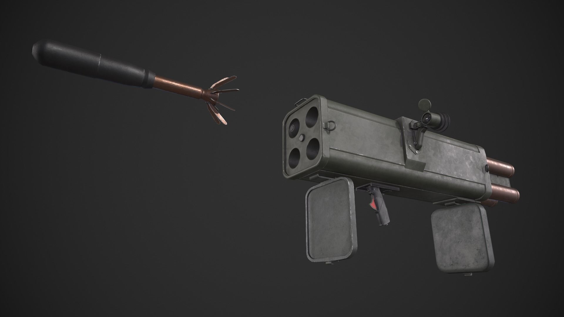 M202 Flash Low-poly 3D model_9