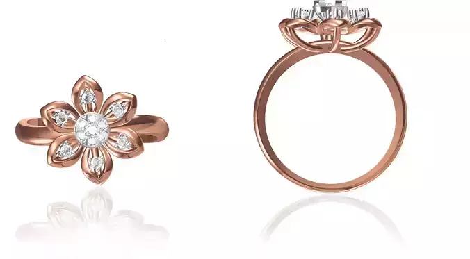 Women Wedding Engagement Ring STL OBJ FBX JCD Details