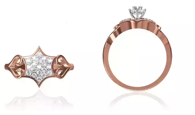 Women Wedding Engagement Ring STL OBJ FBX JCD Details