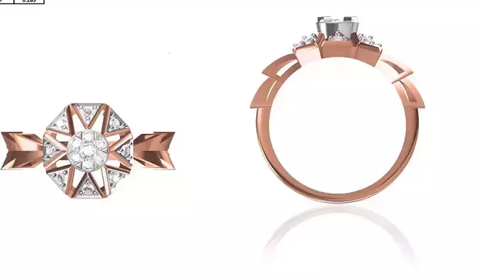 Women Wedding Engagement Ring STL OBJ FBX JCD Details