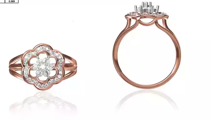 Women Wedding Engagement Ring STL OBJ FBX JCD Details