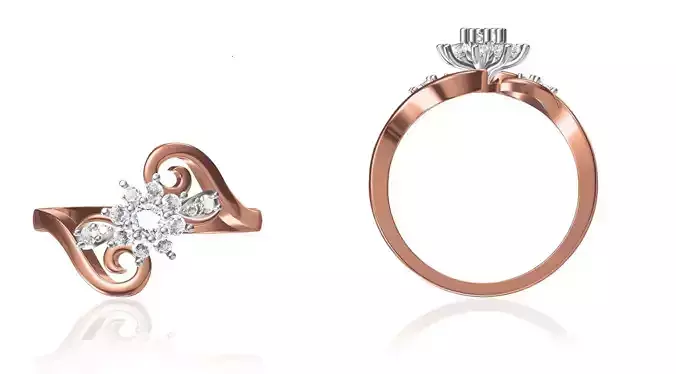 Women Wedding Engagement Ring STL OBJ FBX JCD Details