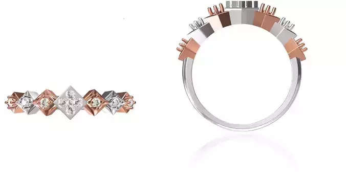 Women Wedding Engagement Ring STL OBJ FBX JCD Details