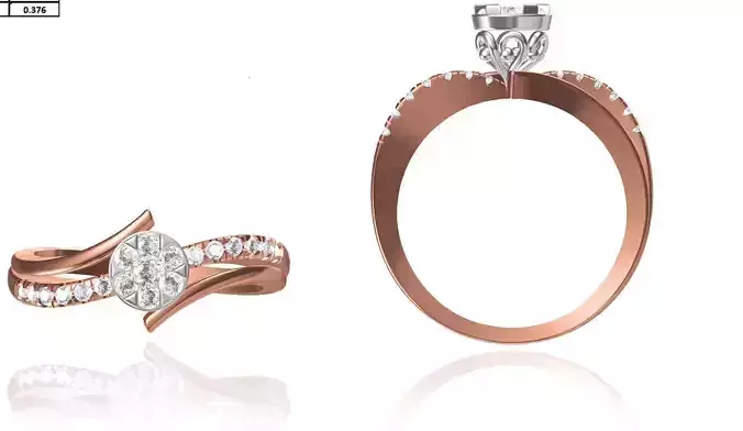 Women Wedding Engagement Ring STL OBJ FBX JCD Details