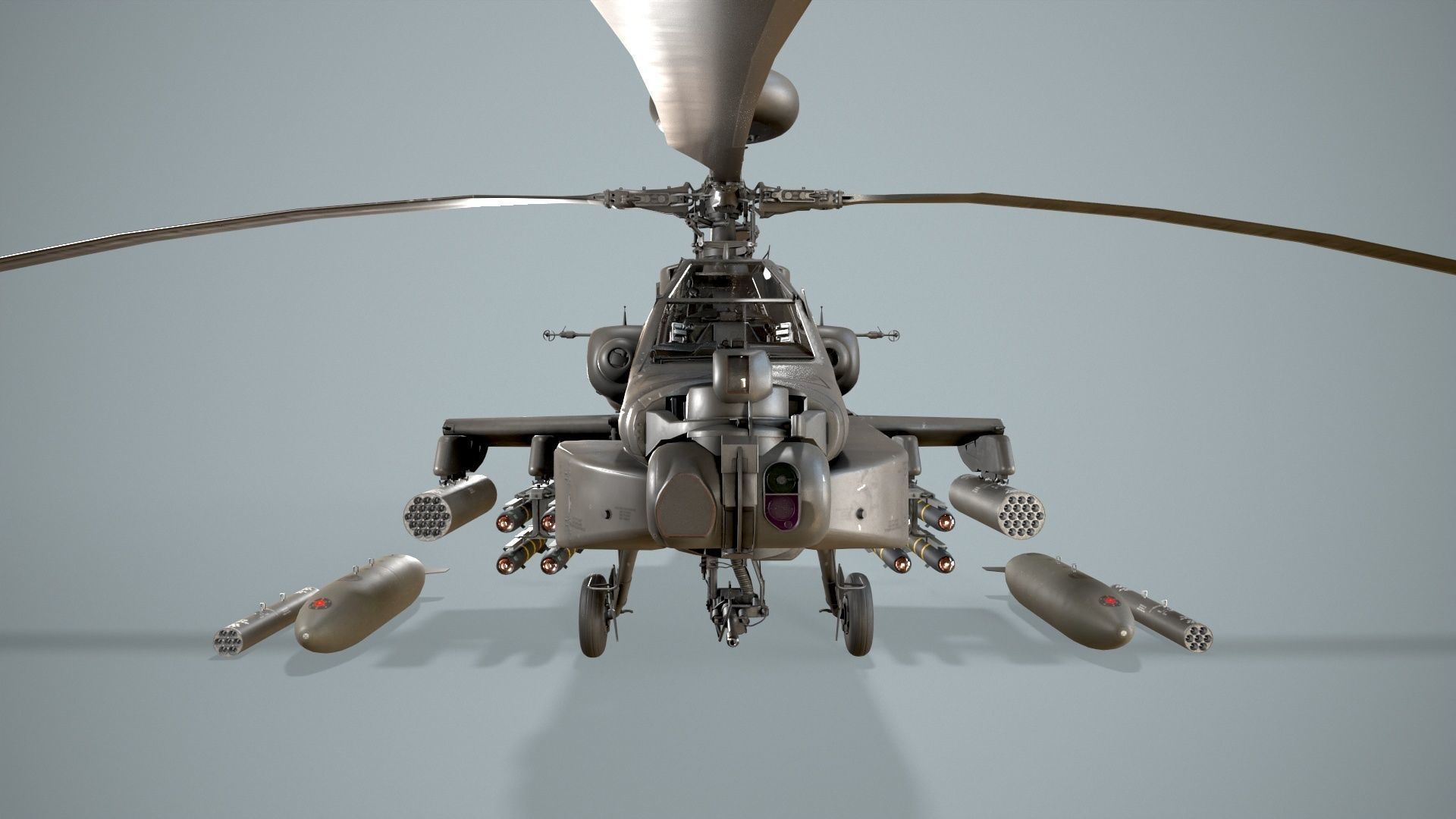 Apache AH-64D US Army Static Low-poly 3D model_17