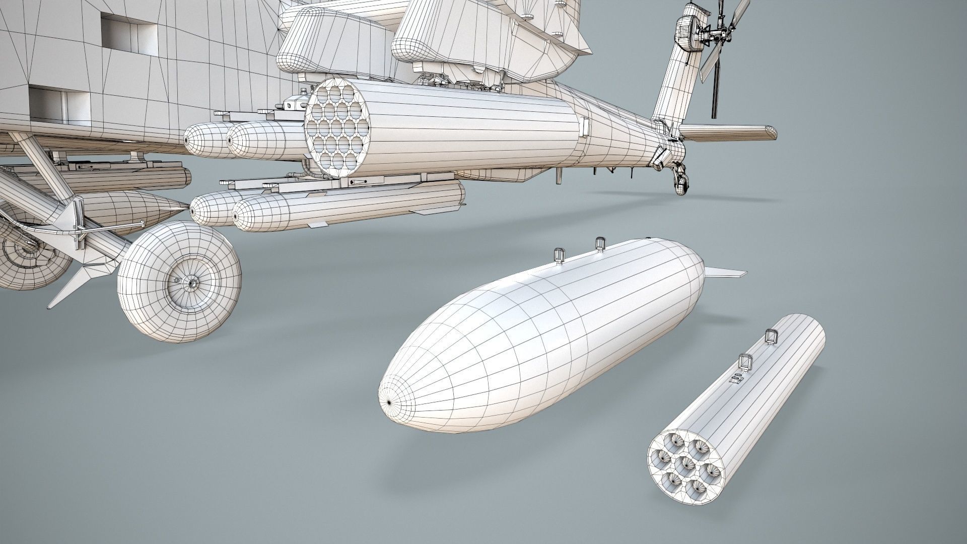 Apache AH-64D US Army Static Low-poly 3D model_22