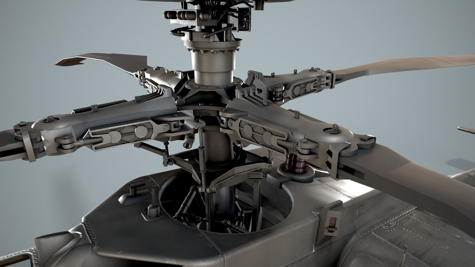 Apache AH-64D US Army Static Low-poly 3D model_12