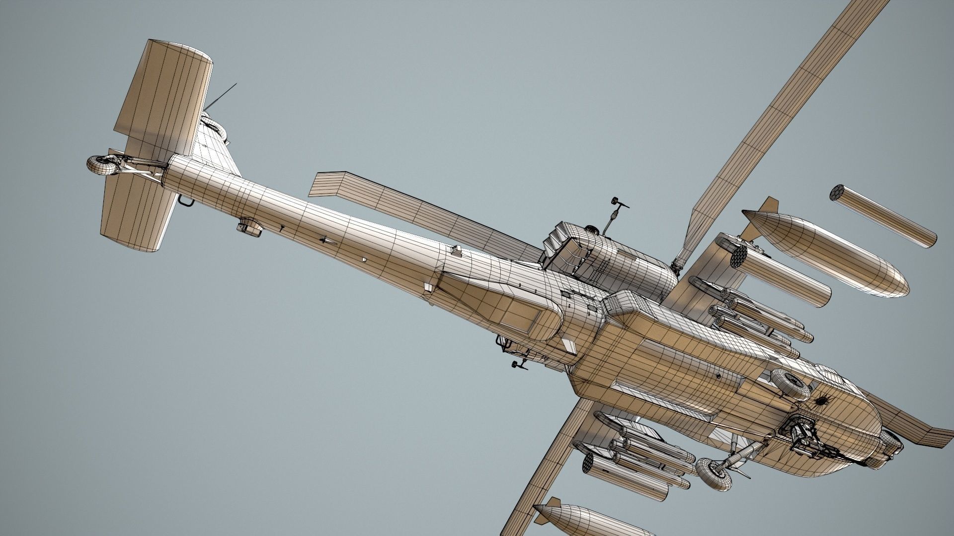 Apache AH-64D US Army Static Low-poly 3D model_20