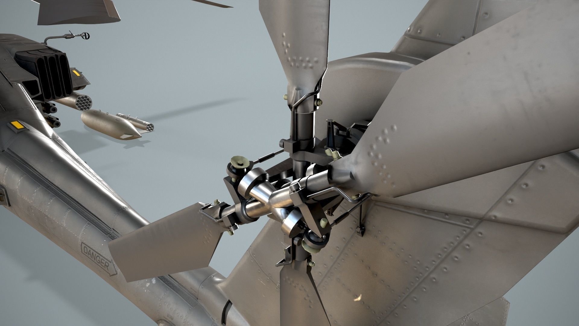 Apache AH-64D US Army Static Low-poly 3D model_11