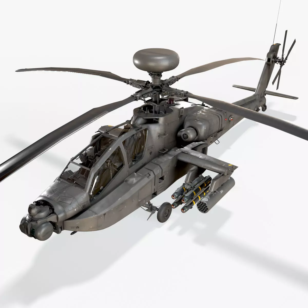 Apache AH-64D US Army Static Low-poly 3D model_0