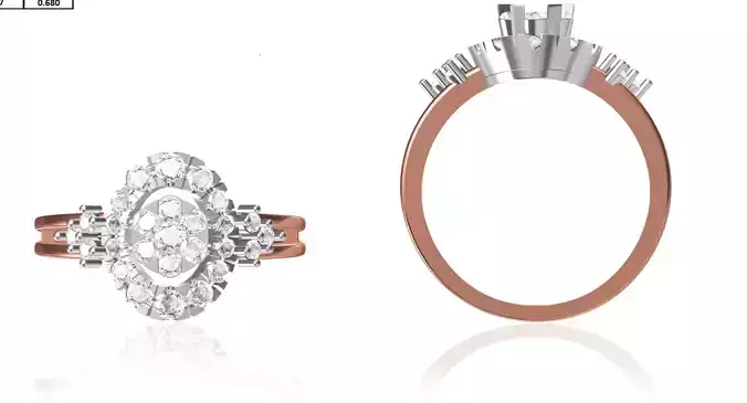 Women Wedding Engagement Ring STL OBJ FBX JCD Details