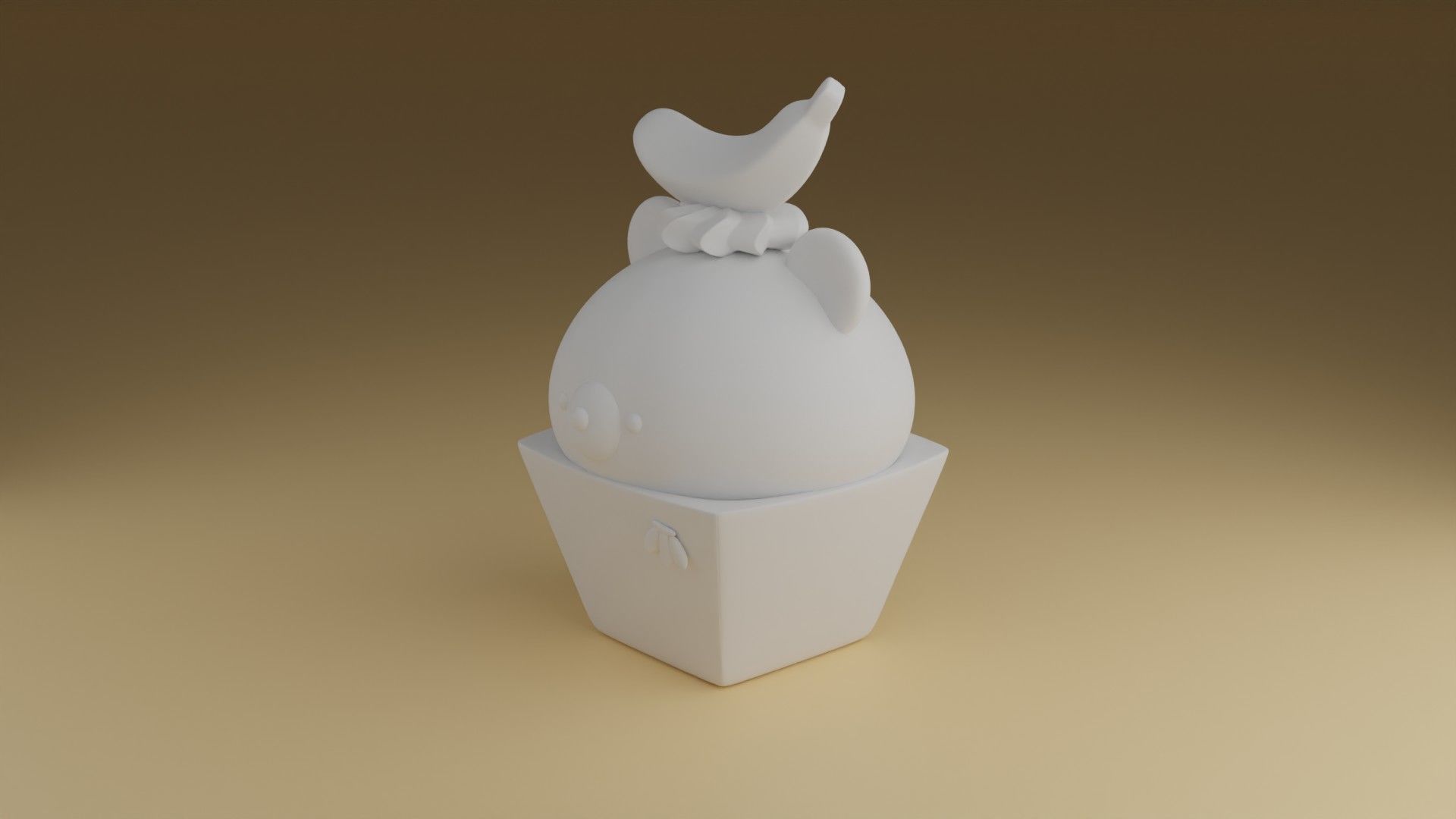 cute bear 3D print model_4
