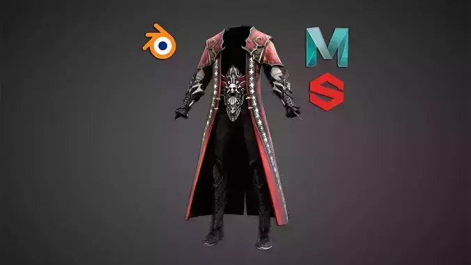 vampire Gabriel cloth Low-poly 3D model