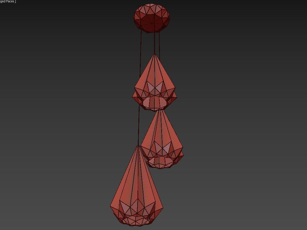 Hatton Three 3-Light pendant 3D model_3