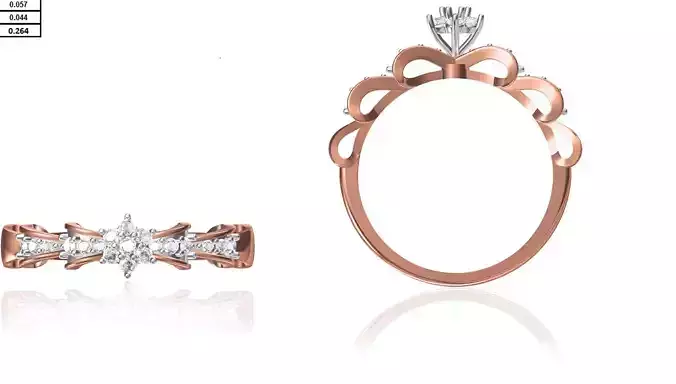 Women Wedding Engagement Ring STL OBJ FBX JCD Details