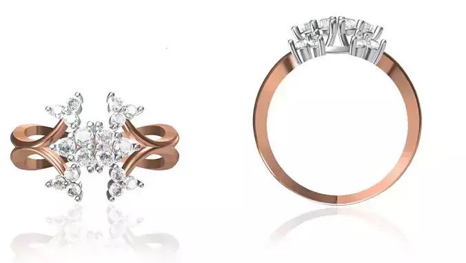 Women Wedding Engagement Ring STL FBX JCD Details