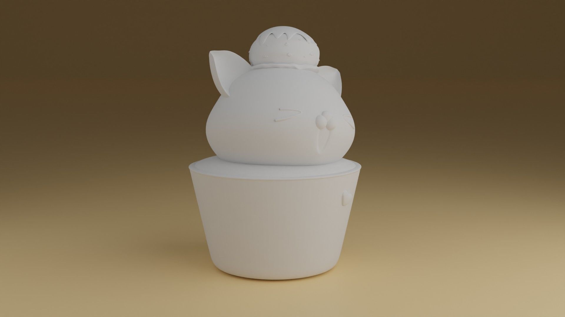ice kitty 3D print model_2