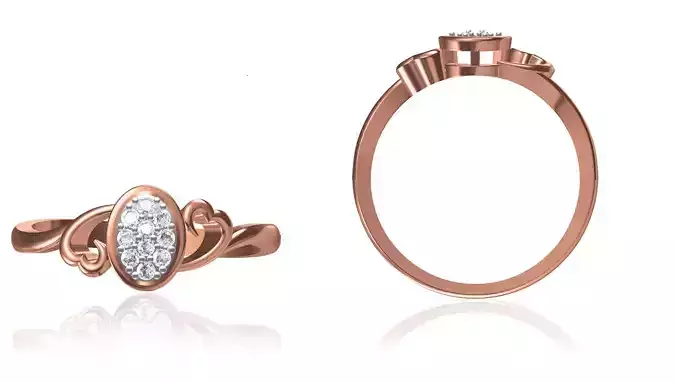 Women Wedding Engagement Ring STL OBJ FBX JCD Details