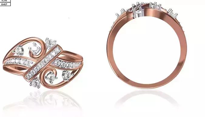 Women Wedding Engagement Ring STL FBX JCD Details