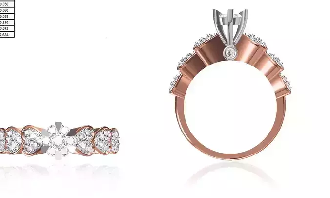 Women Wedding Engagement Ring STL FBX JCD Details