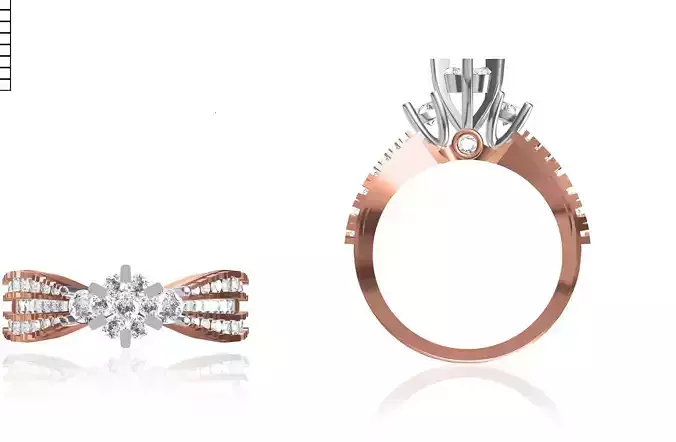 Women Wedding Engagement Ring STL FBX JCD Details