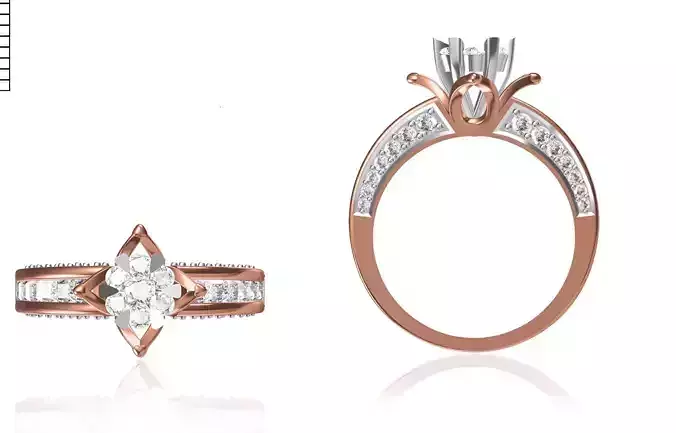 Women Wedding Engagement Ring STL FBX JCD Details