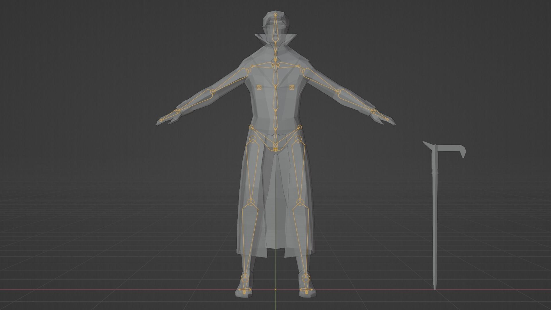 Dracula Vampire Undead Lowpoly Gameready Rigged Low-poly 3D model_4