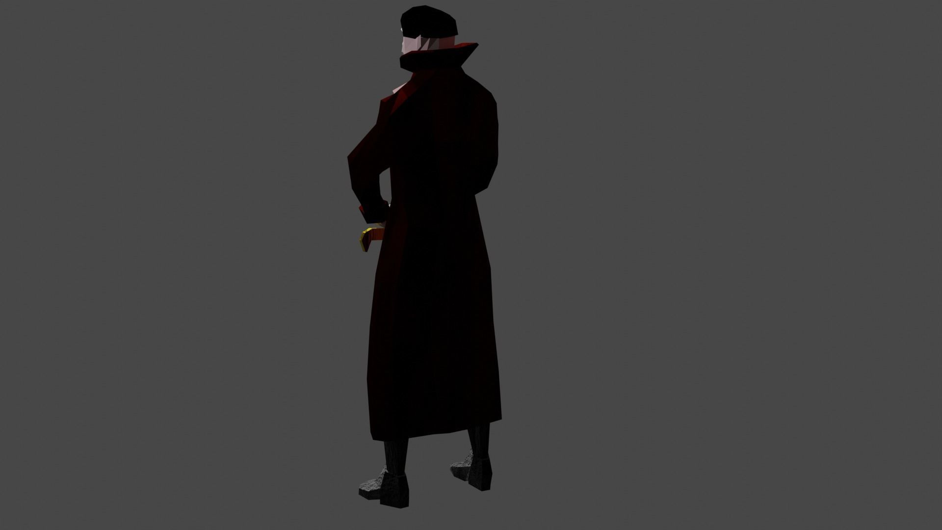 Dracula Vampire Undead Lowpoly Gameready Rigged Low-poly 3D model_2