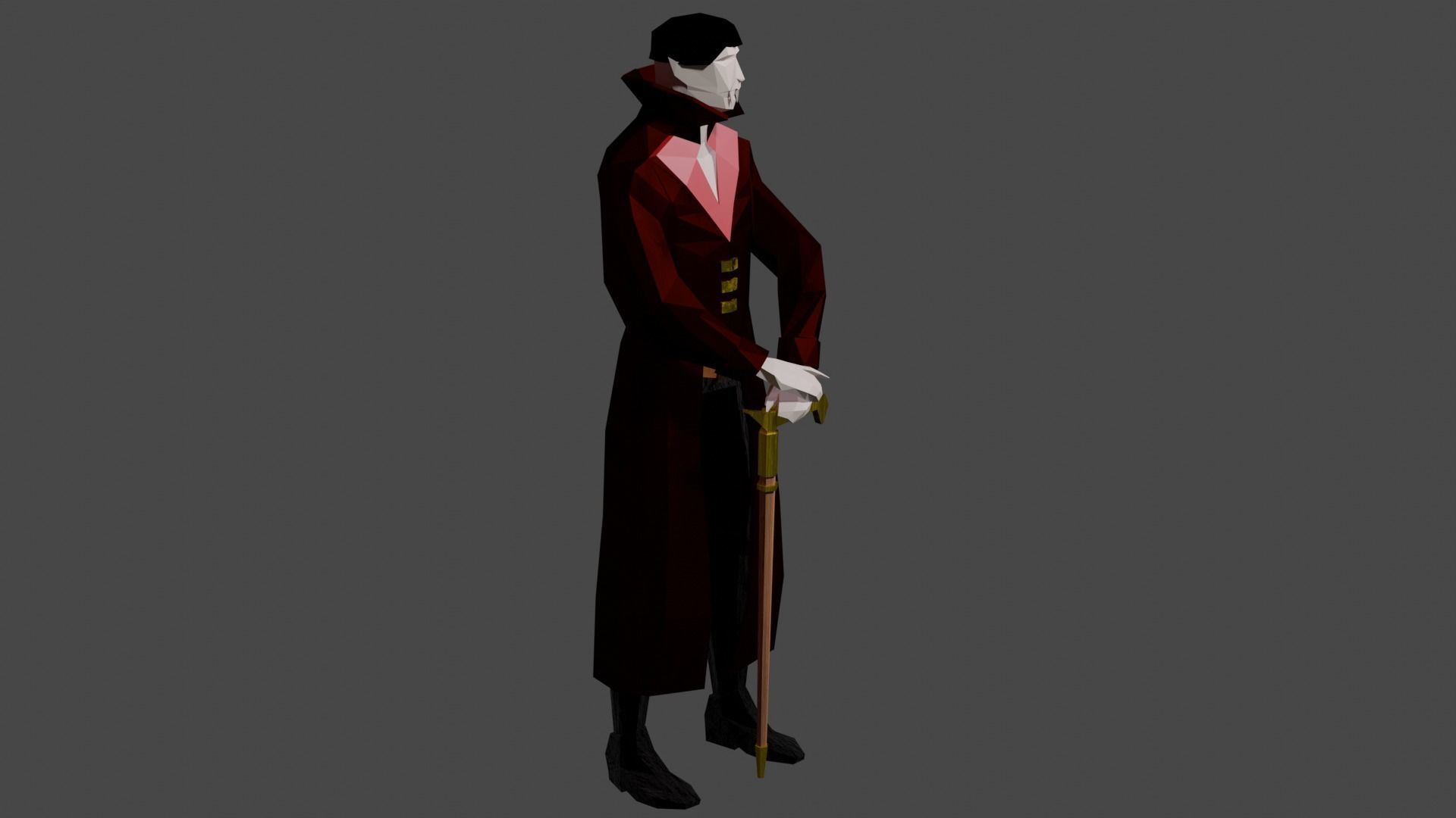 Dracula Vampire Undead Lowpoly Gameready Rigged Low-poly 3D model_1