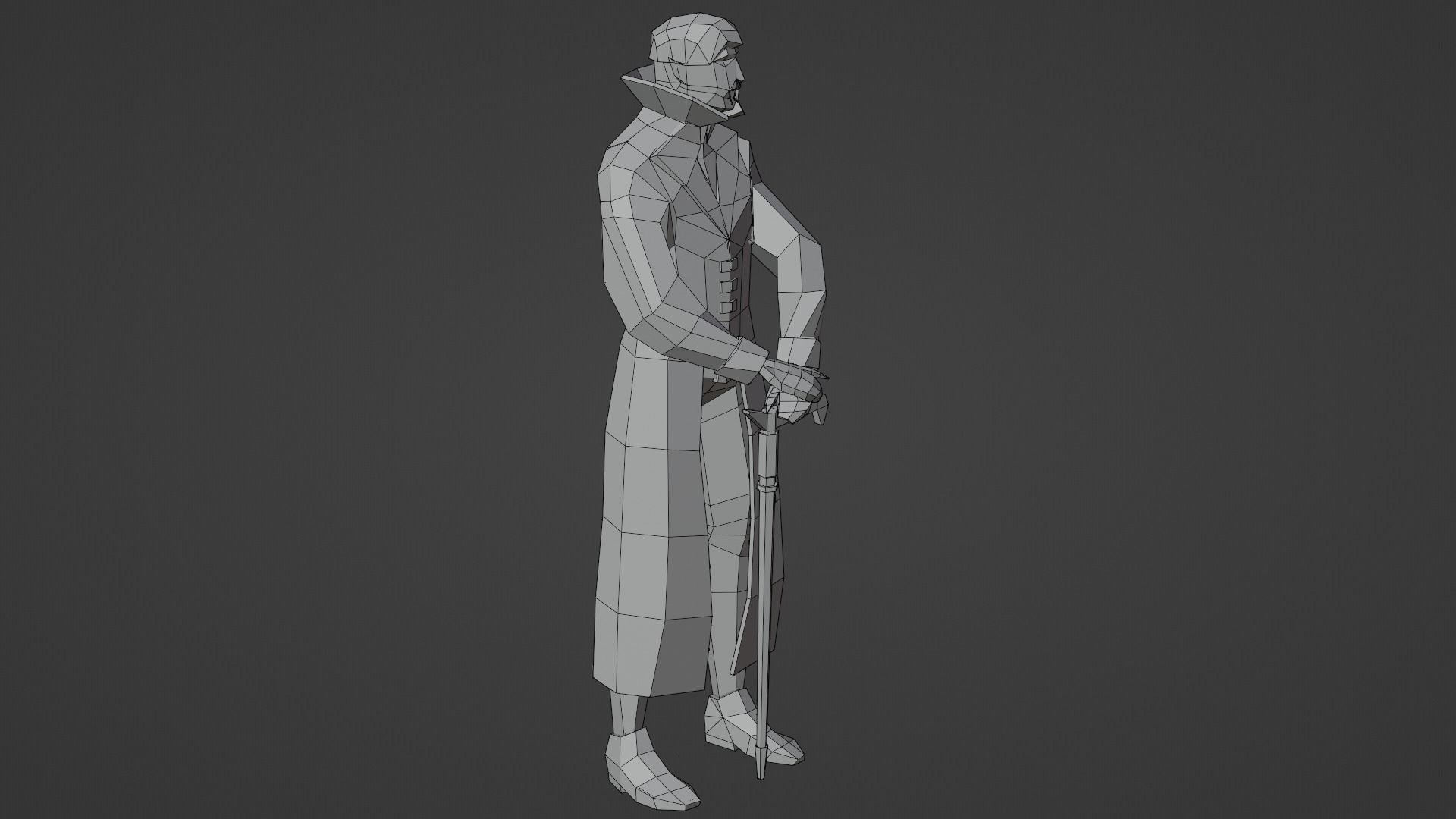 Dracula Vampire Undead Lowpoly Gameready Rigged Low-poly 3D model_5