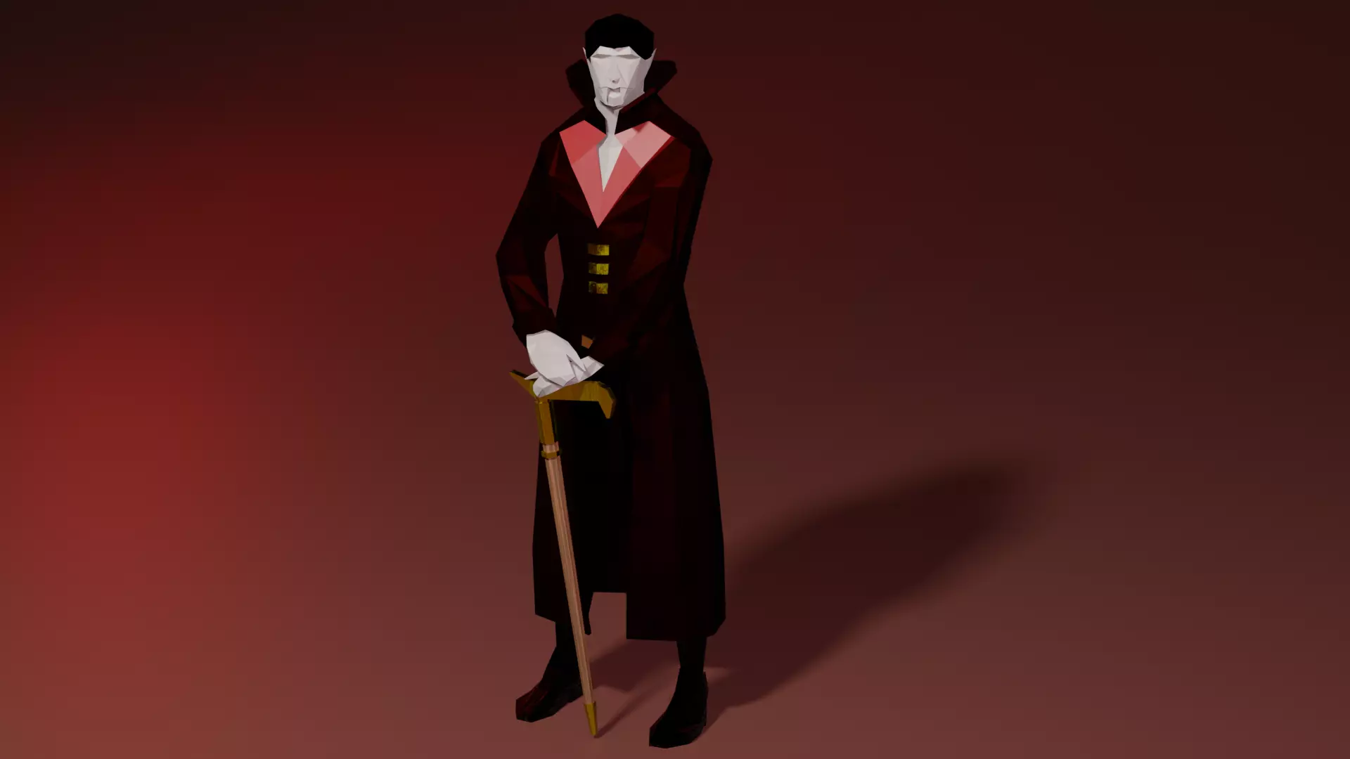Dracula Vampire Undead Lowpoly Gameready Rigged Low-poly 3D model_0
