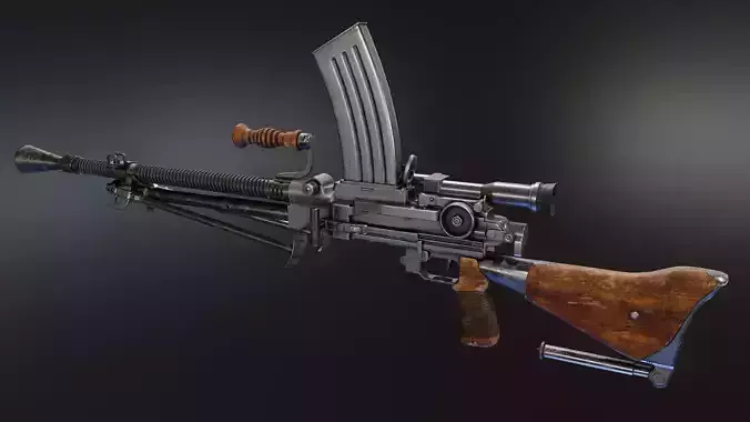 Nambu Type 99 LMG Low-poly 3D model