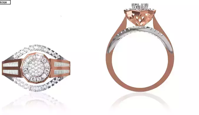 Women Wedding Engagement Ring STL FBX JCD Details