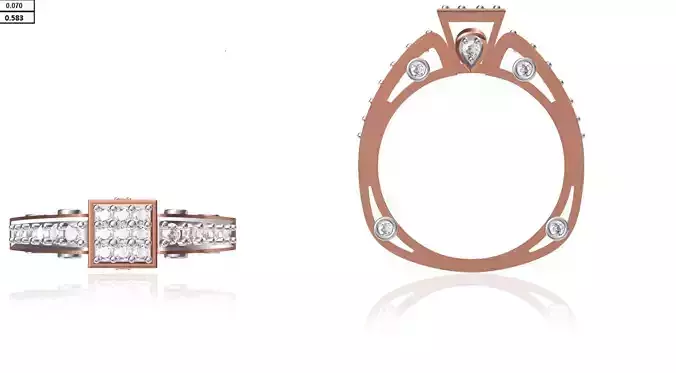 Women Wedding Engagement Ring STL FBX JCD Details