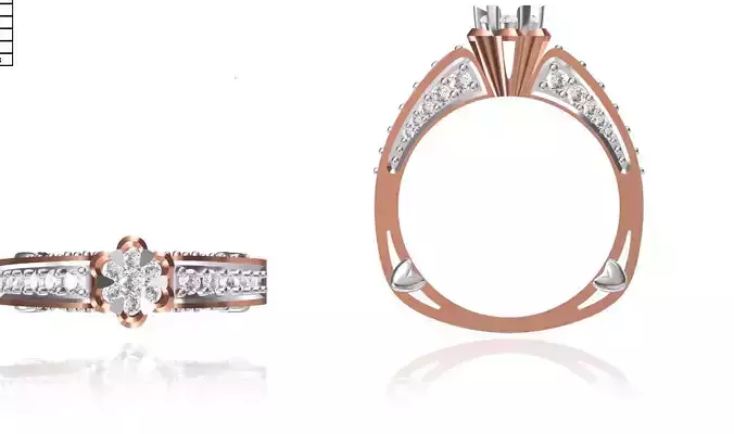 Women Wedding Engagement Ring STL FBX JCD Details