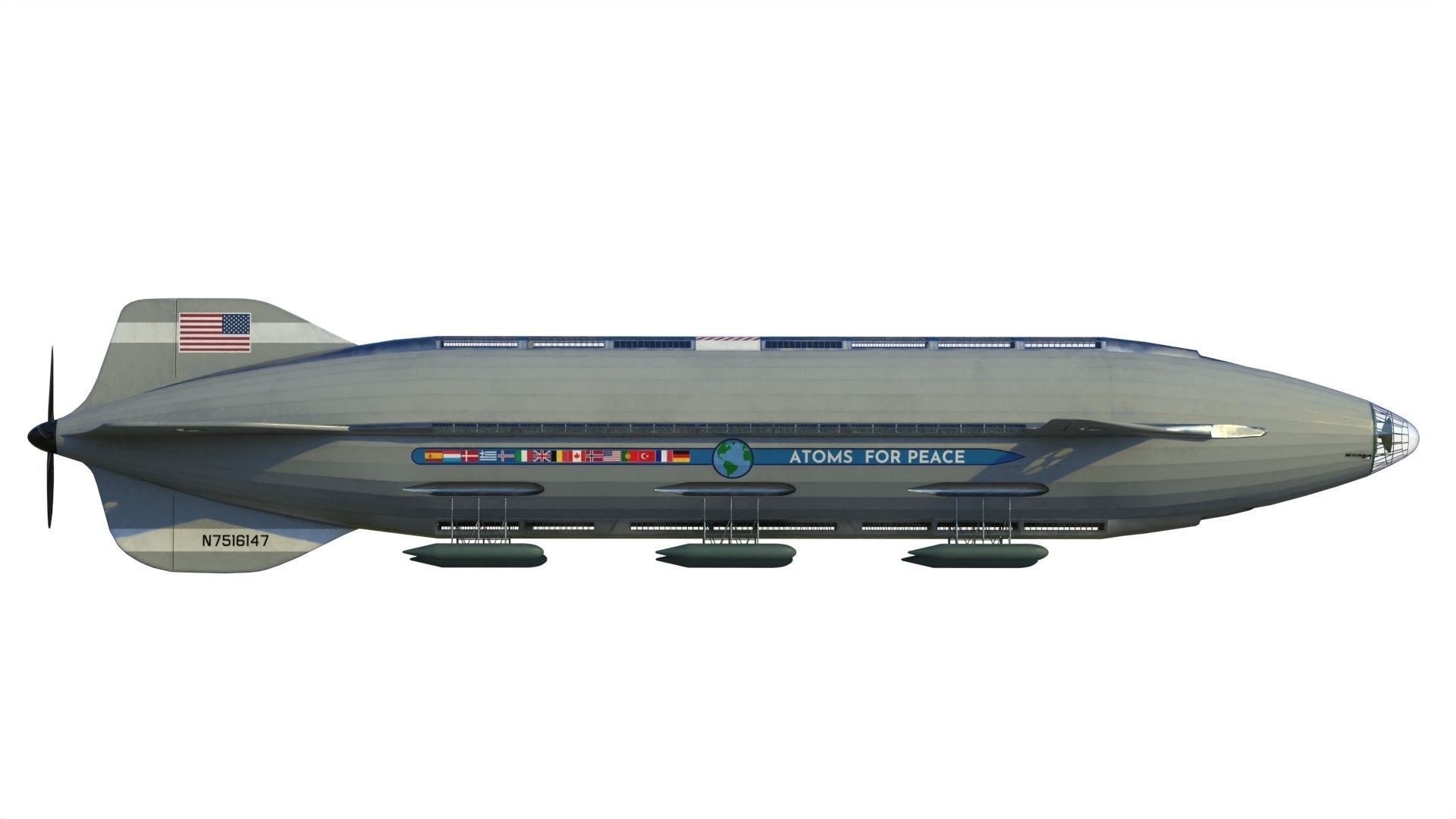 Atoms for peace dirigible 3D model_2