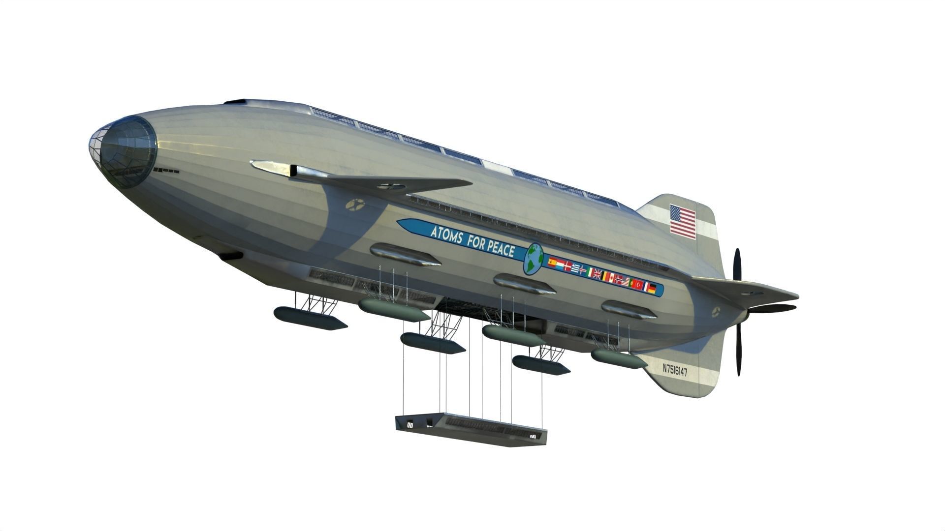 Atoms for peace dirigible 3D model_4