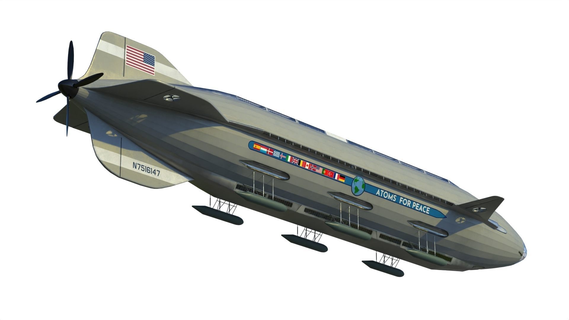 Atoms for peace dirigible 3D model_8