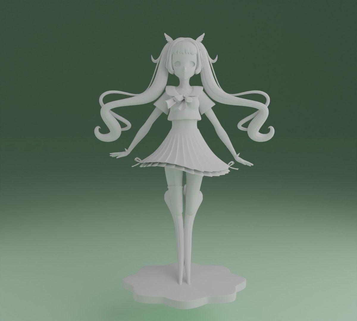 anime school uniform  3D print model_9