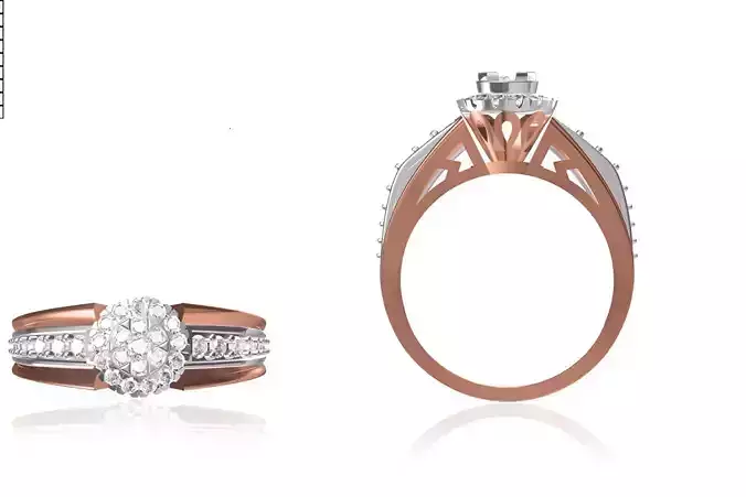 Women Wedding Engagement Ring STL FBX JCD Details