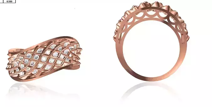 Women Wedding Engagement Ring STL FBX JCD Details