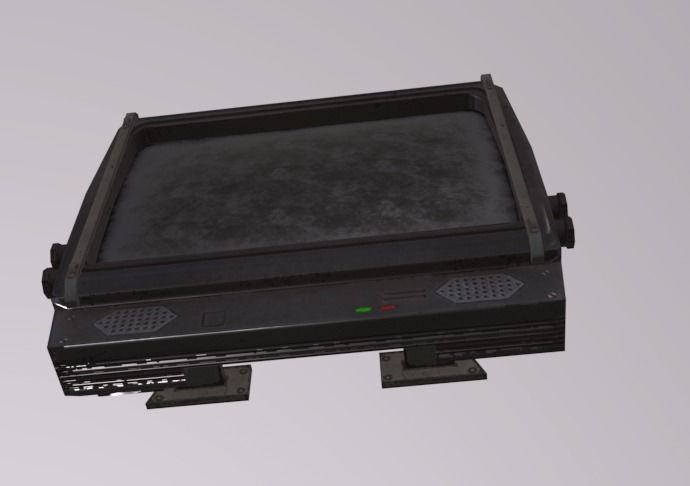 TV Monitor Thin Low-poly 3D model_5