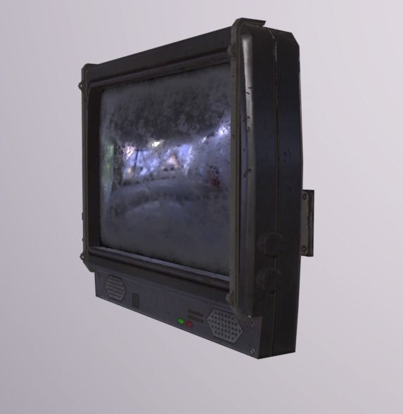 TV Monitor Thin Low-poly 3D model_2