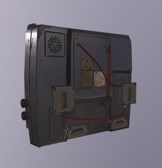 TV Monitor Thin Low-poly 3D model_3