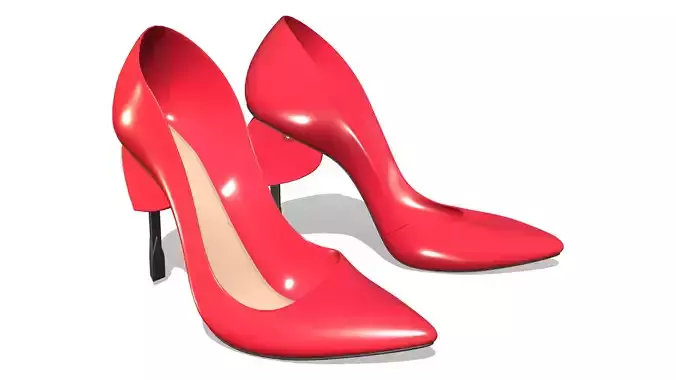 Red Heart Heeled High Heel Classic Shoes