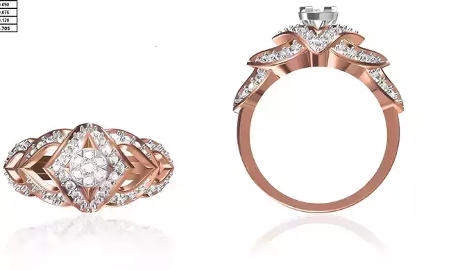 Women Wedding Engagement Ring STL FBX JCD Details