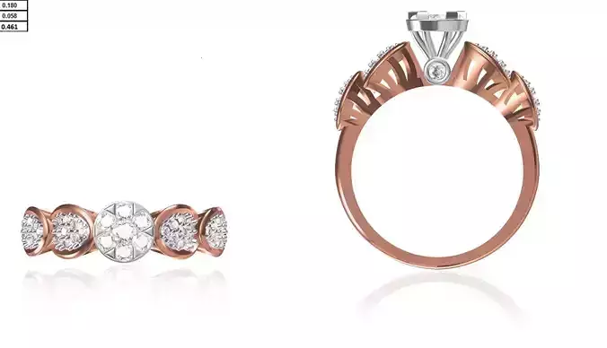 Women Wedding Engagement Ring STL FBX JCD Details