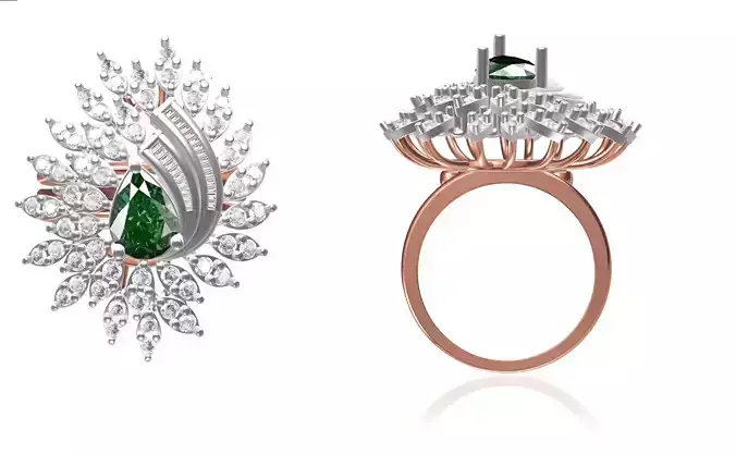 Women Wedding Engagement Ring STL FBX JCD Details